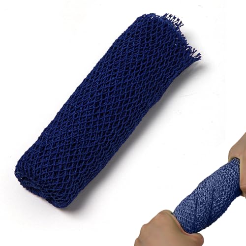 KEWUF Authentischer afrikanischer Netzschwamm lang, african net sponge, dehnbar bis zu 160 cm, zum Baden, Peeling, für glattere Haut, ideal für Spa-Massagen, für Frauen und Männer (Blau) von KEWUF