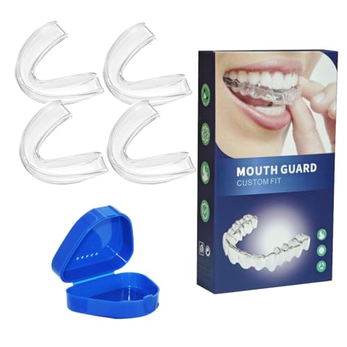 KEWUF Knirscherschiene Für Nacht, Zahnschiene Knirschen, Aufbissschiene für Nacht, Zahnschiene Mundschutz, Wiederverwendbar Benutzt für Reduziert Zähneknirschen Schiene (4 Stück, 2 Größen) von KEWUF