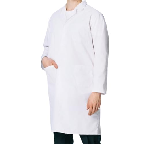 KEWUF Laborkittel Weiß Kittel Arztkittel Unisex Chemie Schutzkleidung Herren Damen laborkittel damen Langarm Medizin Mäntel Medizinische Uniform mit Knöpfen, Studium, Arbeit - Flache Ärmel KEWUF Laborkittel Weiß Kittel Arztkittel Unisex Chemie Schutzkleidung Herren Damen laborkittel damen Langarm Medizin Mäntel Medizinische Uniform mit Knöpfen, Studium, Arbeit - Flache Ärmel von KEWUF