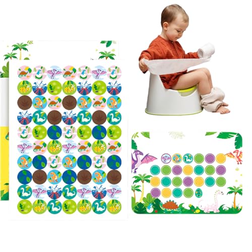 KEWUF Töpfchentraining Aufkleber, Dinosaurier Tier-Farbwechsel Töpfchen Aufkleber Magischer Aufkleber Lustige Toiletten-Ziel-Töpfchenaufkleber Trainingsaufkleber für Kleinkinder von KEWUF