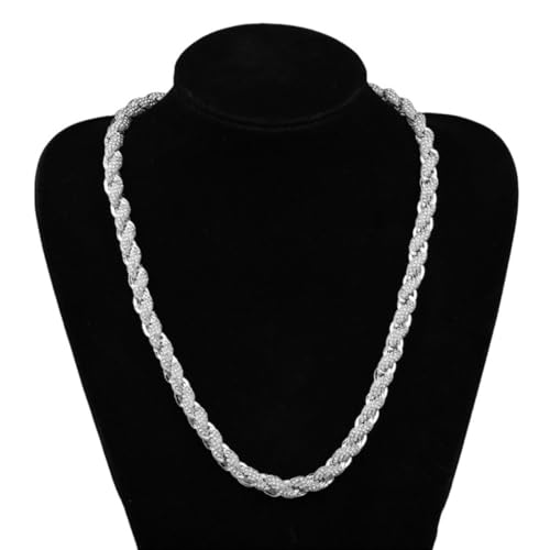 Männer Halskette, Ketten für Herren, Halskette mit Diamanten, Silberkette Herren, Robuste Herren Silber Kette, Schmuck für Männer, Herren Schmuck für Männer, Mode Halskette,10mm Dicke, 19.69Zoll von KEWUF