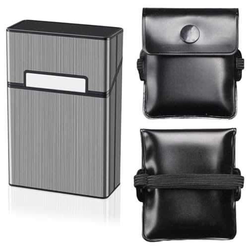 Zigarettenetui, mit 2 Stück Taschenaschenbecher, Zigarettenbox Metall mit Magnetverschluss, Aluminium Zigarettenschachtelfür 20 Zigaretten, Metall Zigaretten Box für Damen Herren Zigarettenetui, mit 2 Stück Taschenaschenbecher, Zigarettenbox Metall mit Magnetverschluss, Aluminium Zigarettenschachtelfür 20 Zigaretten, Metall Zigaretten Box für Damen Herren von KEWUF