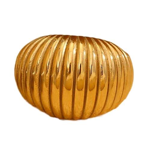 KEXIAO Filigranes Fettbrot-Streifenring, Partyfertig, Gold- oder versilberter Ring, Schmuck in einem einfachen Fettbrot-Stil von KEXIAO