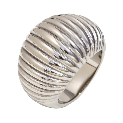 KEXIAO Filigranes Fettbrot-Streifenring, Partyfertig, Gold- oder versilberter Ring, Schmuck in einem einfachen Fettbrot-Stil KEXIAO Filigranes Fettbrot-Streifenring, Partyfertig, Gold- oder versilberter Ring, Schmuck in einem einfachen Fettbrot-Stil von KEXIAO