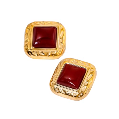 KEXIAO Geometrische elegante Ohrringe, Edelstahl-Textur, Ohrschmuck, modisch, quadratisch, geeignet für den täglichen Gebrauch und Partys von KEXIAO