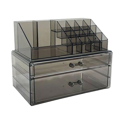 KEXIAO Geräumige Make-up- und Schmuck-Organizer-Box mit Schubladen, Frauen-Zubehörhalter für Badezimmer oder Arbeitsplatte, 23x13.5x18cm, Acryl von KEXIAO