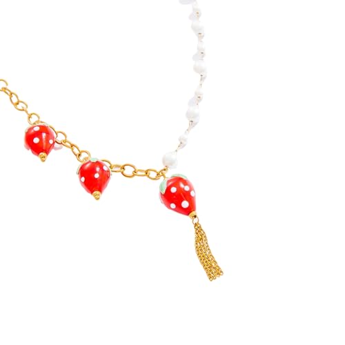 KEXIAO Halskette mit Obstglas-Anhänger für Damen mit handgefertigten Designs und lebendigen Farben für lässige oder festliche Anlässe von KEXIAO