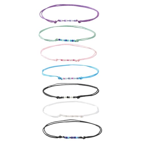 KEXIAO Handgefertigte, bunte gewebte Armbänder, verstellbare Größe, Armband für Mode-Enthusiasten und Liebhaber einzigartiger Stile, 7 Stück von KEXIAO
