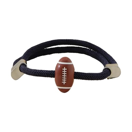 KEXIAO Verstellbares Mehrzweck-Armband, 4 mm, modisches Accessoire für Herren, mit Rugby-Stilen in einfachen Designs von KEXIAO