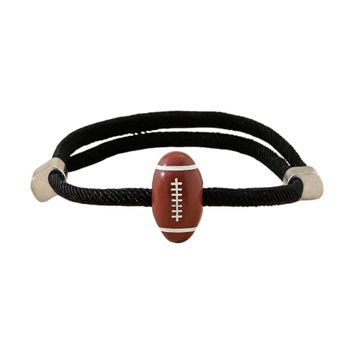 KEXIAO Verstellbares Mehrzweck-Armband, 4 mm, modisches Accessoire für Herren, mit Rugby-Stilen in einfachen Designs von KEXIAO