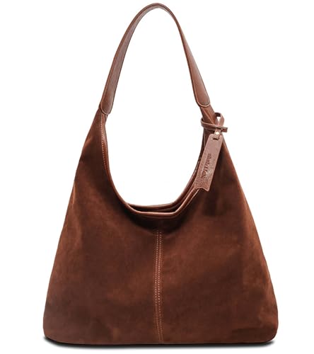 KEXYYUU Leder-Hobo-Taschen für Damen, braune Wildleder-Tragetaschen, Herbst-Winter-Geldbörsen und Handtaschen, Style2 Brown, Medium KEXYYUU Leder-Hobo-Taschen für Damen, braune Wildleder-Tragetaschen, Herbst-Winter-Geldbörsen und Handtaschen, Style2 Brown, Medium von KEXYYUU