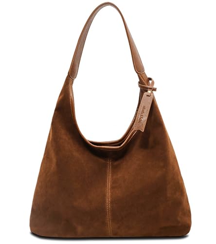 KEXYYUU Leder-Hobo-Taschen für Damen, braune Wildleder-Tragetaschen, Herbst-Winter-Geldbörsen und Handtaschen, Style2 Hellbraun KEXYYUU Leder-Hobo-Taschen für Damen, braune Wildleder-Tragetaschen, Herbst-Winter-Geldbörsen und Handtaschen, Style2 Hellbraun von KEXYYUU
