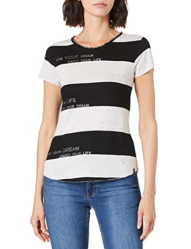 KEY LARGO Damen Jessy Round T-Shirt, Weiß/Schwarz, M von KEY LARGO