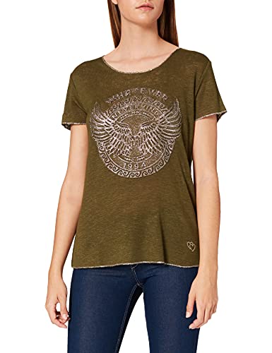 Key Largo Damen Never Round T-Shirt, Khaki (1505), XL von KEY LARGO