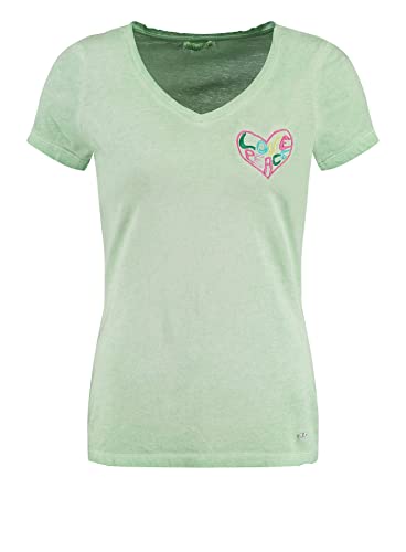 KEY LARGO Damen T-Shirt WT Heartbeat V-Neck grün (43) S von KEY LARGO