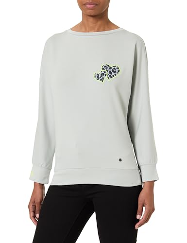 KEY LARGO Damen WSW Leopard Round Pullover, Silver (1107), S von KEY LARGO