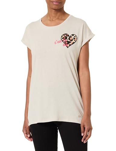 KEY LARGO Damen WT Belle Round T-Shirt, beige (1004), Medium von KEY LARGO