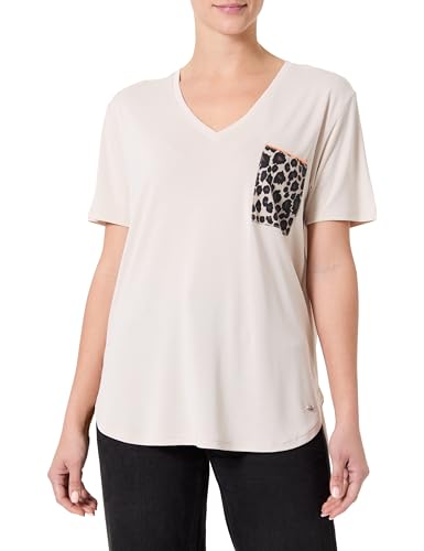 KEY LARGO Damen WT CAT v-Neck T-Shirt, beige (1004), Small von KEY LARGO