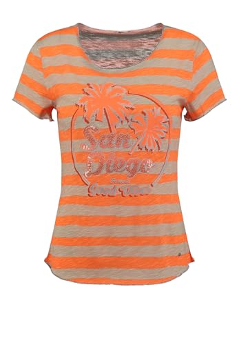 KEY LARGO Damen WT SAN Diego Round T-Shirt, neon orange-beige (2373), X-Small von KEY LARGO