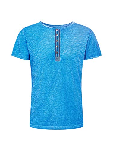 KEY LARGO Herren Arena Button T-Shirt, Aqua Blue (1209), L von KEY LARGO