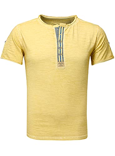 KEY LARGO Herren Arena Button T-Shirt, Honey Yellow (1407), L von KEY LARGO