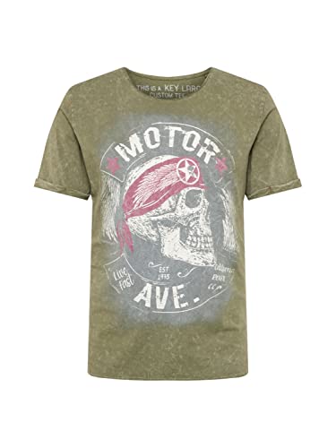 KEY LARGO Herren Avenue Round T-Shirt, Urban Khaki (Grün 1513), M von KEY LARGO