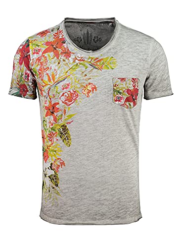 KEY LARGO Herren Babylon v-Neck T-Shirt, Silver (1107), M von KEY LARGO