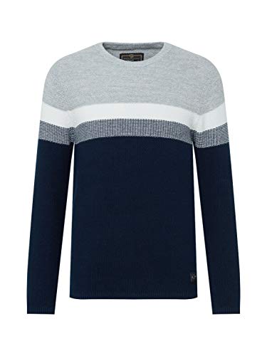 KEY LARGO Herren Hansi Round Neck Pullover, Grey-Navy (2180), S von KEY LARGO