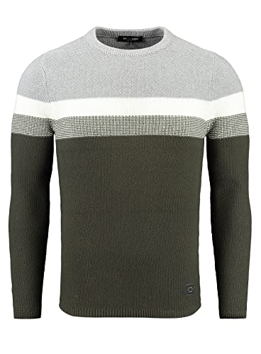 KEY LARGO Herren Hansi Round Neck Pullover, Grey-Olive (2187), M von KEY LARGO