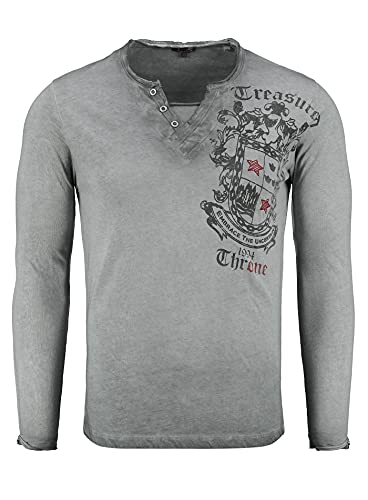 KEY LARGO Herren Highland Button T-Shirt, Anthra (1101), XL von KEY LARGO