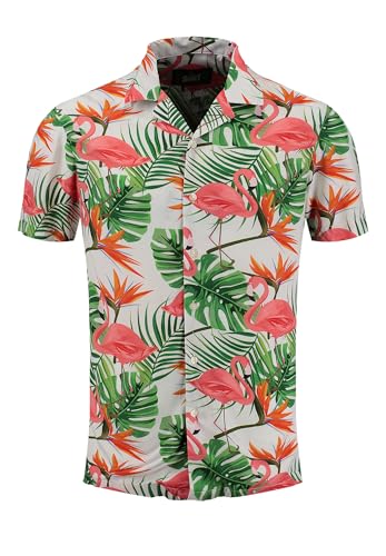 KEY LARGO Herren KLKEYS 1/2 Patterned Hemd, White (1000), XXL von KEY LARGO