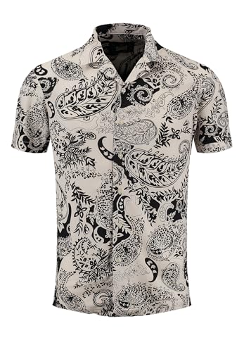 KEY LARGO Herren KLPARK 1/2 Patterned Hemd, Black (1100), Medium von KEY LARGO