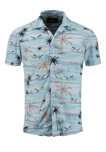 KEY LARGO Herren KLSANDBANKS 1/2 Patterned Hemd, Arctic Blue (1230), L von KEY LARGO