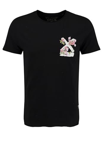 KEY LARGO Herren Klsummer Splash Round T-Shirt, Black (1100), XL EU von KEY LARGO