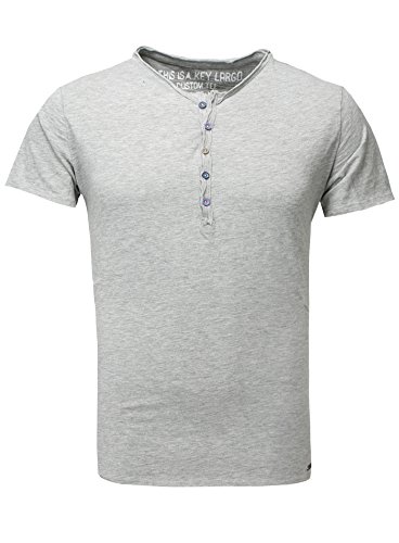 KEY LARGO Herren Lemonade Button T-Shirt, Silver Mel. (1108), M von KEY LARGO