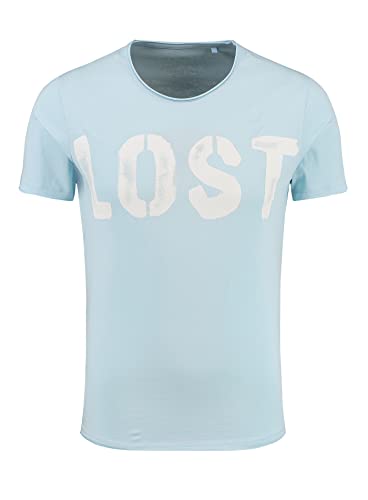 KEY LARGO Herren Lost Round T-Shirt, Light Blue (1216), S von KEY LARGO