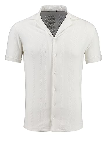 KEY LARGO Herren MSH Ferry Shortsleeve Hemden, Offwhite (1001), XL EU von KEY LARGO