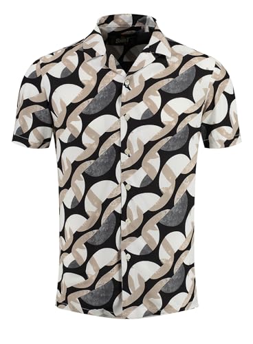 KEY LARGO Herren Magma 1/2 Patterned Hemd, Schwarz, L von KEY LARGO