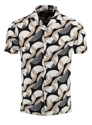 KEY LARGO Herren Magma 1/2 Patterned Hemd, Schwarz, M von KEY LARGO