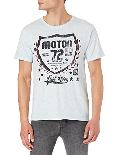 KEY LARGO Herren Motor City Round T-Shirt, Sky Blue (1215), S von KEY LARGO