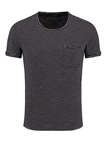 KEY LARGO Herren MT Orbit Round T-Shirt, Black-Offwhite (2109), M von KEY LARGO