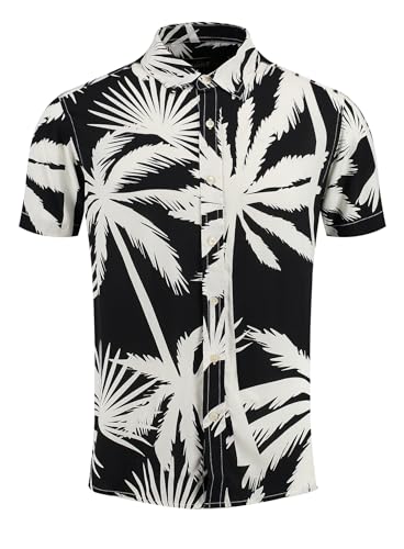 KEY LARGO Herren Palms 1/2 Patterned Hemd, Schwarz, XL von KEY LARGO