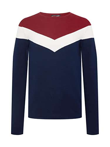 KEY LARGO Herren RÜDIGER Round Pullover, Bordeaux-Navy (2320), M von KEY LARGO