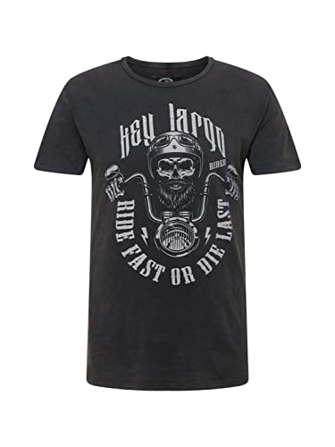 KEY LARGO Herren Ride Fast Round T-Shirt, Carbon Black (1121), M von KEY LARGO