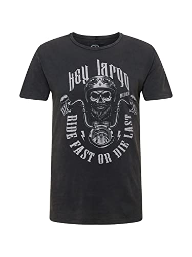 KEY LARGO Herren Ride Fast Round T-Shirt, Carbon Black (1121), XXL von KEY LARGO