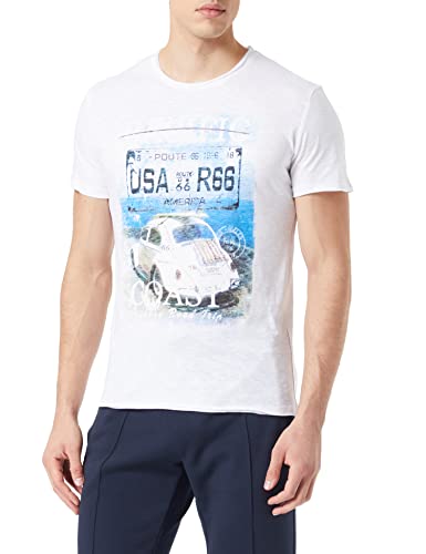 KEY LARGO Herren Road Trip Round T-Shirt, White (1000), S von KEY LARGO