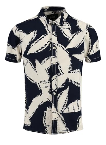 KEY LARGO Herren SPARX 1/2 Patterned Hemd, Blau, L von KEY LARGO