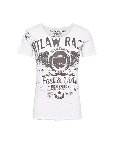 KEY LARGO Herren Shirt MT Outlaws Round weiß S von KEY LARGO