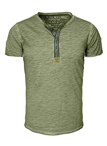 KEY LARGO Herren Arena Button T Shirt, Green (1500), XL EU von KEY LARGO