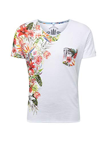 KEY LARGO Herren MT Babylon v-Neck T-Shirt, White (1000), S von KEY LARGO